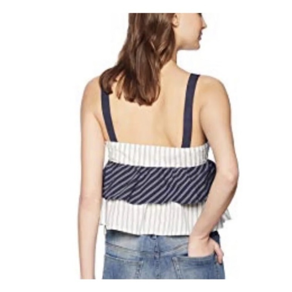 JOIE Blue Marjie Top in Dark Navy & porcelain - Picture 11 of 12